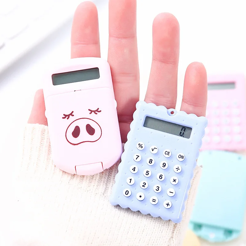 1757 portable calculator Cute Mini student pig calculator portable computer office 4
