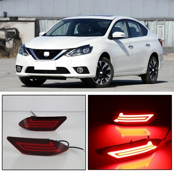 

CAPQX 1pair For Nissan SYLPHY 2016 2017 2018 Rear LED Rear Bumper LED Brake Light Reflector Parking Stop Warning Lamp