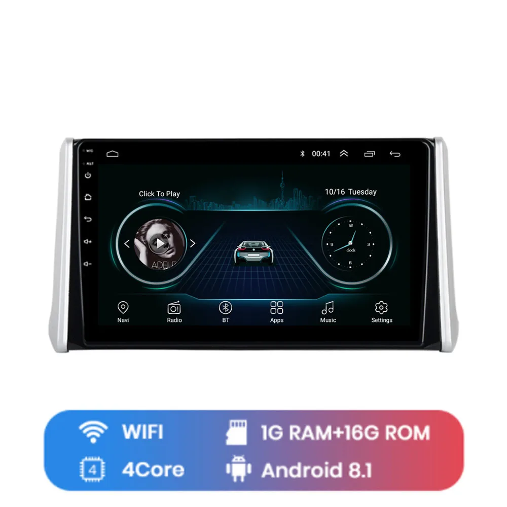 9 ”4G LTE Android 8,1 подходит для TOYOTA RAV4-мультимедийный стерео автомобильный dvd-плеер навигация gps радио - Color: WIFI (1G 16G)