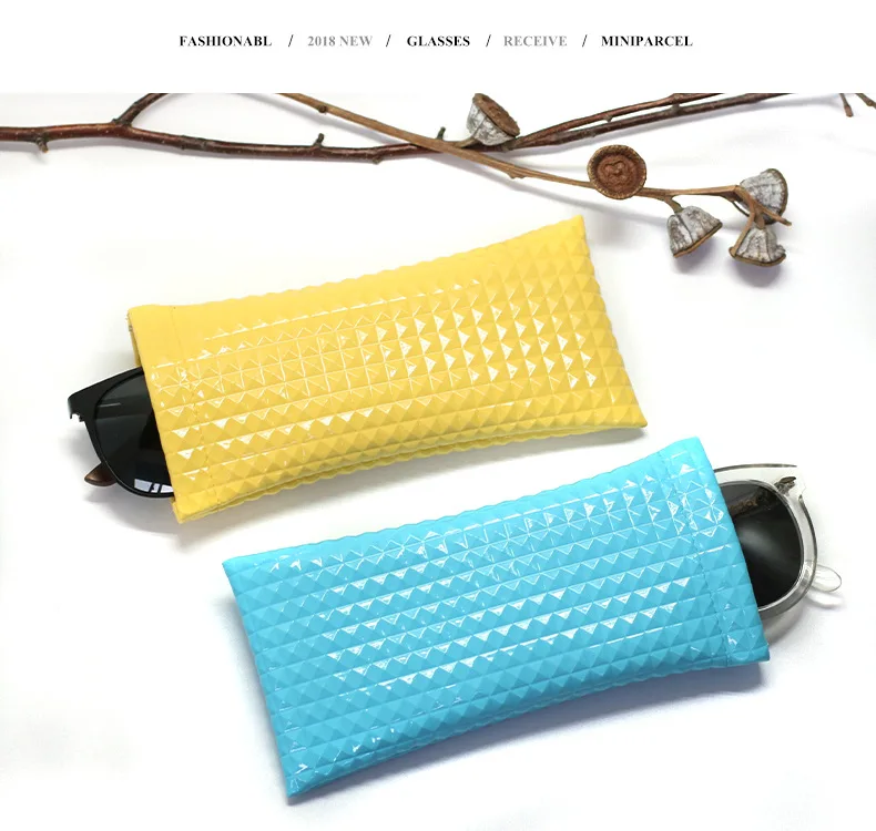 1 шт. Новинка, простые чехлы для очков из искусственной кожи, чехлы для ...