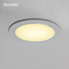 Aisilan светодиодный светильник, Круглый встраиваемый светильник, светодиодный потолочный Точечный светильник для помещений, 12 Вт, для ванной комнаты, кухни, гостиной, коридора