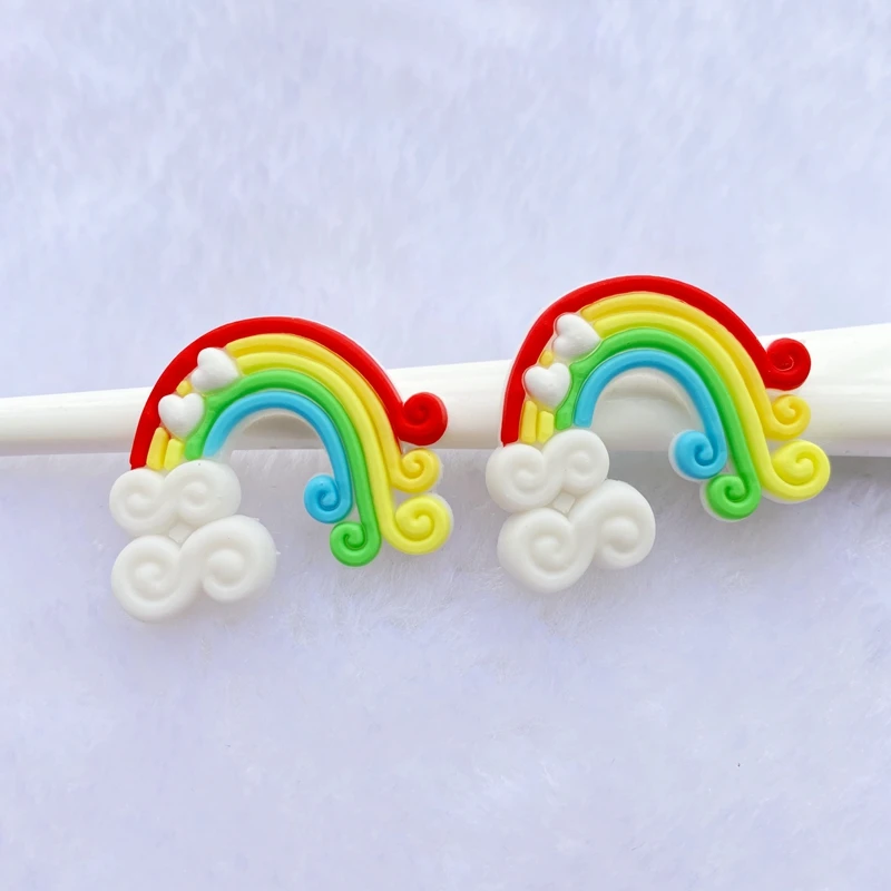 10/20pcs Cute Rainbow PVC Glue Flat Back DIY Scrapbook Embellishment