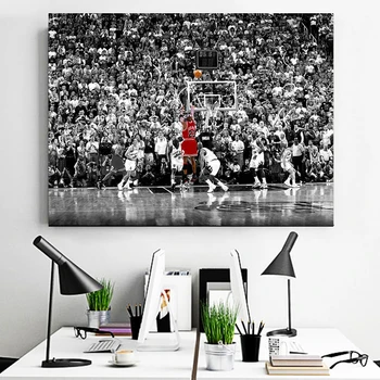

Michael Jordan 1998 Chicago Last Shot Poster Canvas Painting Wall Art Pictures for Living Room Sports Poster Home Decor