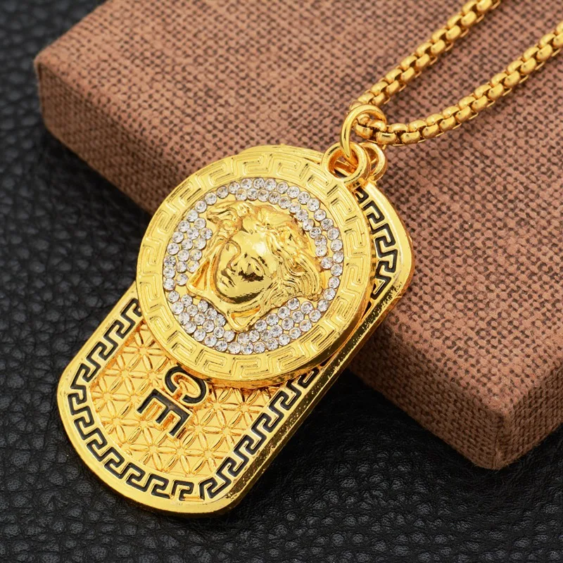 

Popular Hip Hop 925 Silver Mosaic Zircon Pendant Trendy Chain Necklace Fashion Charm Personality Jewelry Accessories