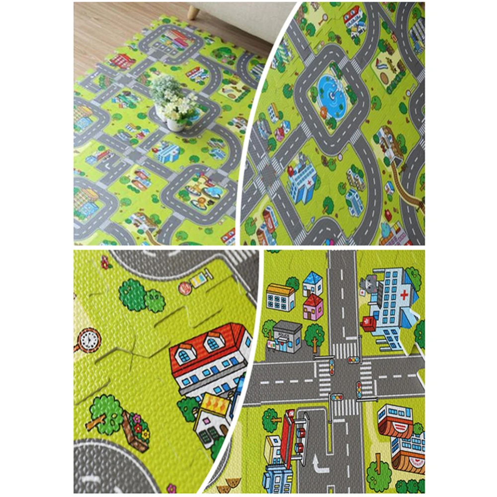9 шт. Крытый 30*30*1 см детский набор спиел Matten Schuim Vloer Verkeer Route Puzzels Deken Voor kinderen Spelen Tapijten коврик для Ki