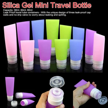 

80ml Portable Silicone Travel Bottles Colorful Empty Clear Tube Cosmetic Cream Lotion Containers Refillable Bottles