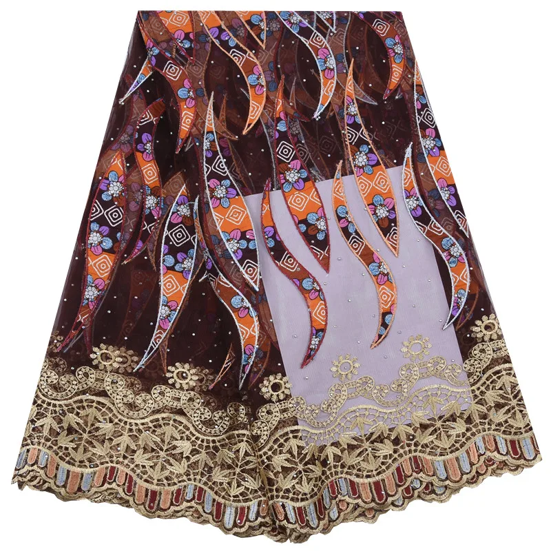 Африканская вощеная кружевная ткань с вышивкой высокое качество кружева французский тюль кружевная ткань для свадебная, нигерийская, кружевная ткань 1705