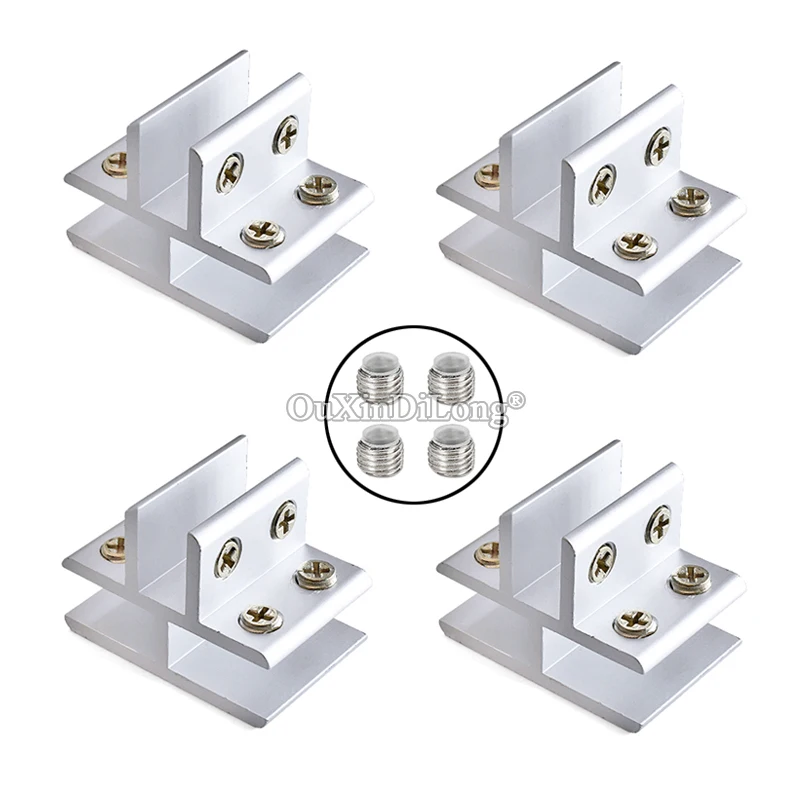 

DHL Shipping 50PCS Aluminum Alloy Glass Clamps Clips T Shape Acrylic Glass Screen Partition Brackets No Drilling for 4~12mm