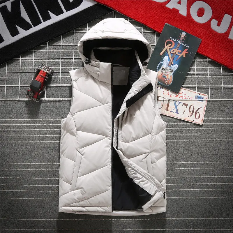 

2019 New Arrival Brand Men Sleeveless Jacket Winter Ultralight 90% White Duck Down Vest Male Slim Vest 808 m-3xl -xxl