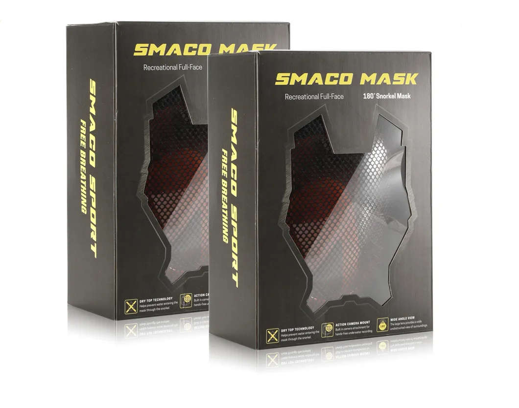 SMACO полная сухая противотуманная дыхательная маска для сноркелинга Sambo зеркало для взрослых дайвинг оборудование для плавания