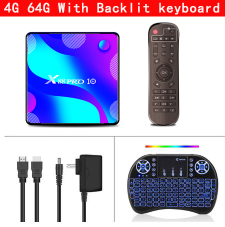 X88 PRO 10 Smart TV Box Android 11.0 4GB 64GB Rockchip RK3318 5G Wifi 4K Google Player Store Youtube Set Top Box