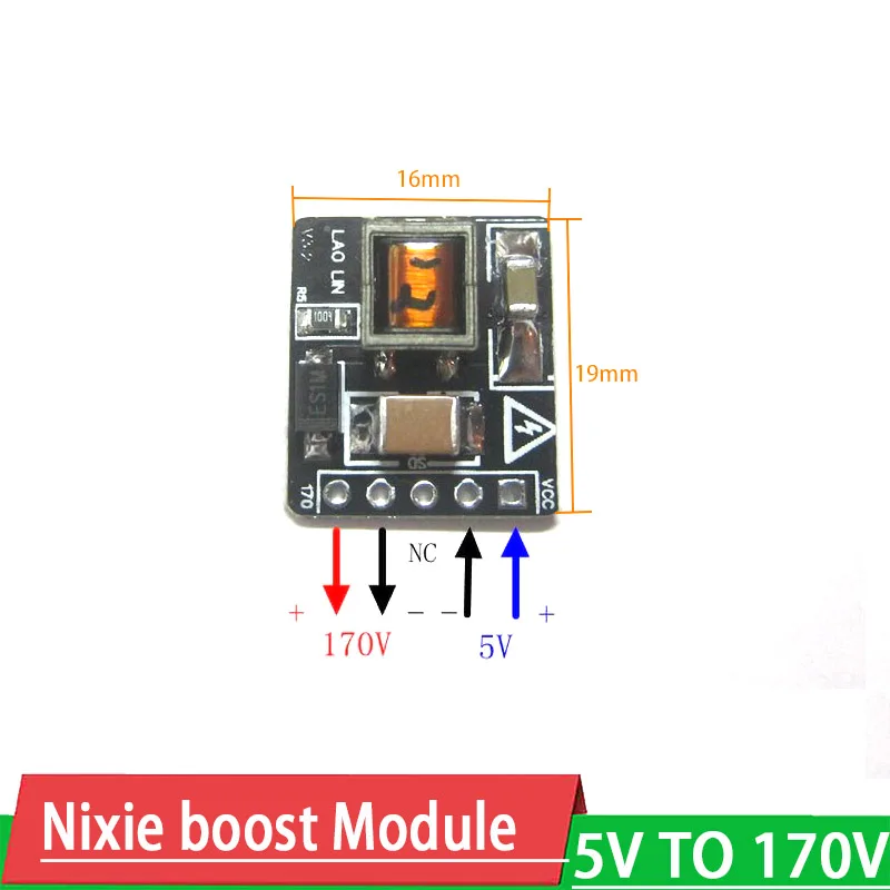 Nixie High Voltage Boost Power Supply Module Board DC 5V - 9V to 170V for Glow clock Tube Magic Eye IN14 IN12 QS30 IN-18