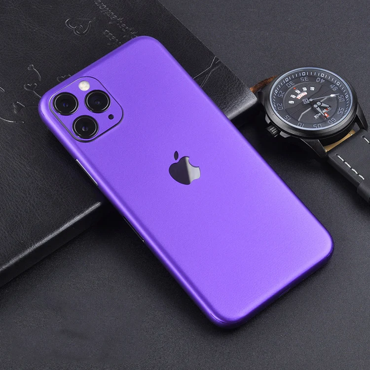 Красная фиолетовая Лазерная Зеленая задняя пленка для Apple IPhone 11 Pro Max 11 Pro алюминиевая матовая против царапин ультратонкая конструкция - Цвет: Фиолетовый