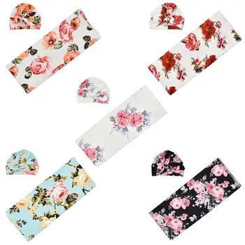 

Baby Wrapping Cloth Newborn Rabbit Ear Cap Towel Set Printing Package Swaddle Blanket Hat Bathing Photo Gifts