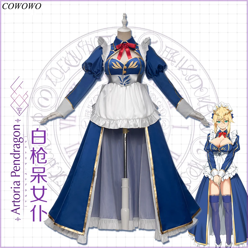 Аниме! Fate/Grand Order Artoria Pendragon горничная Платье Милая Сексуальная униформа Косплей