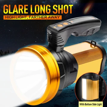 

11600 mAh super long battery life bright LED flashlight lantern searchlight 18650 rechargeable handheld spotlight flashlight