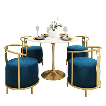 

New Chinese dining chair simple light luxury hotel lounge area single sofa lounge chair sales office negotiation table and chair