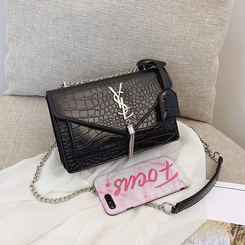 

Small square bag 2019 new women's bag handbag summer fashion trend crocodile pattern shoulder diagonal packageluxury bag