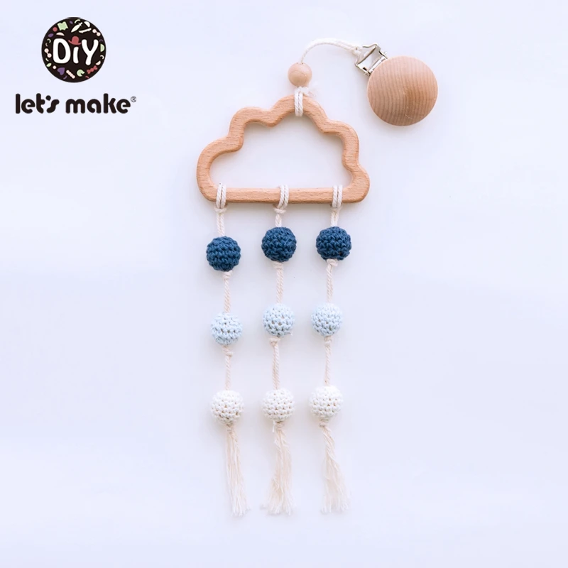 blue Let'S Make 1 шт. деревянная детская погремушка, игрушки для новорожденных, детская кровать, подвесные погремушки, игрушки для малышей, Мобильная Музыка, детские игрушки 0-12 месяцев - Цвет: blue