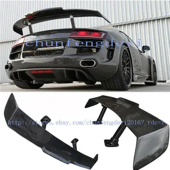 

FIT For Audi R8 V8 V10 2008-2015 Real Carbon Fiber Auto Rear Trunk Top Spoiler Wing