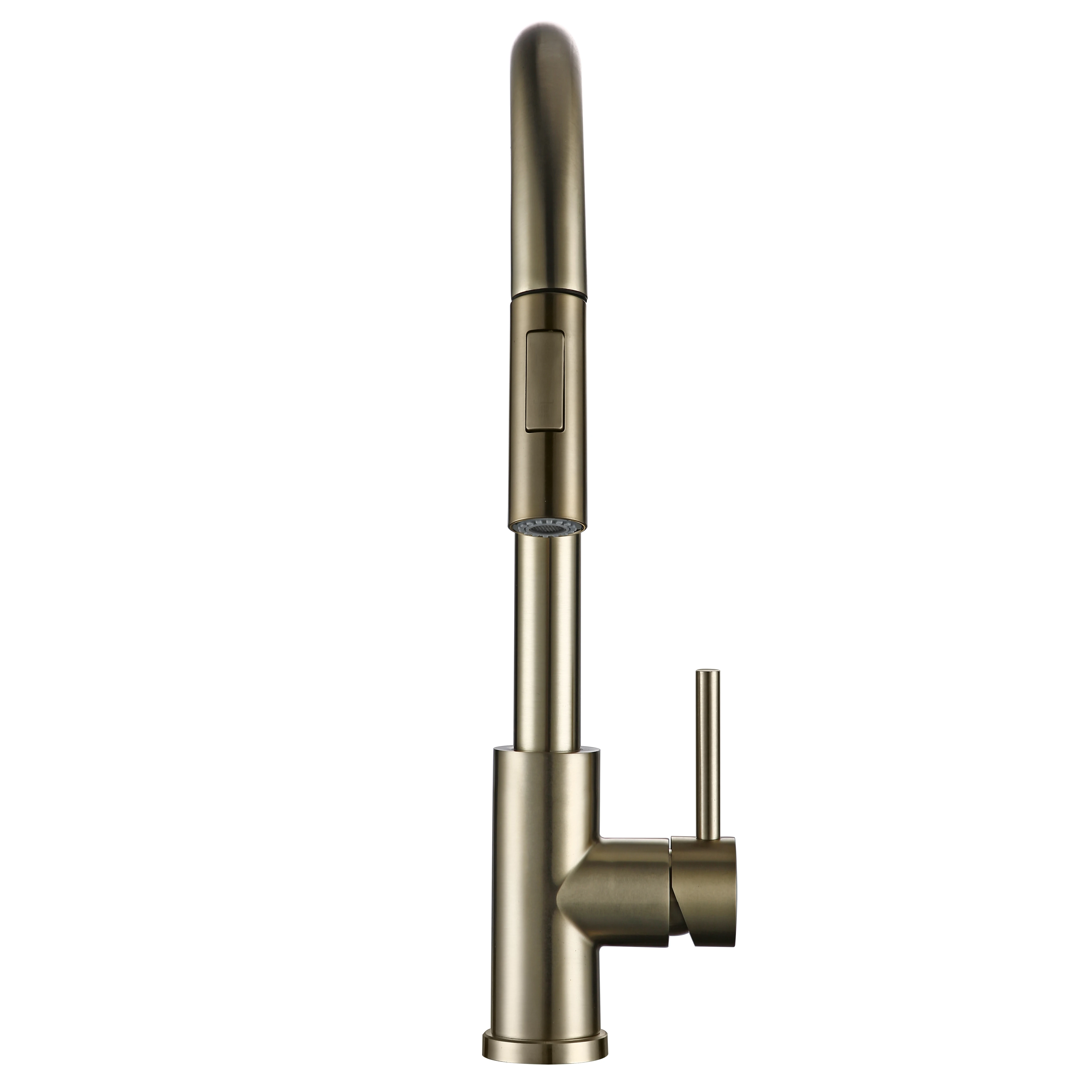 US $74.16 Touch Single Handle Brass Brushed Gold Kitchen Sink Faucet Pull Out Rotation Spray Mixer Tap Faucet Hot And Cold Wate