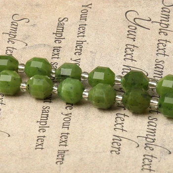 

Natural Stone 8mm Faceted Green Canadian Jades Loose Spacer Beads For Jewelry Making DIY Handmade Bracelets 15''Strands