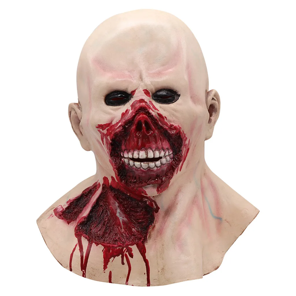

Halloween Scary Skull Mask Cosplay Zombies Horror Blood Face Overhead Skeleton Latex Masks Helmet Carnival Masquerade Party Prop