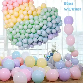 

100pcs Macaron Balloons Pastel Party Latex Balloon Garland Colorful Candy Birthday Wedding Party Decoration Balloon 5/10/12 inch
