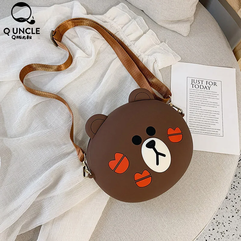 

Q UNCLE Chain Crossbody Bags Handbag for Women Cartoon Zipper Mobile Phone Bags for Girls Gift Wide Shoulder Strap Shoulder Bags