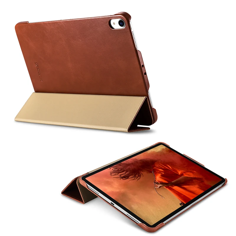 Оригинальный винтажный Чехол книжка ICARER из натуральной кожи для Apple iPad Pro 11 2018