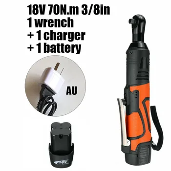 

18V 70N.m 3/8in Cordless Electric Ratchet Wrench Tool With Battery & Charger Kit UK,US,EU,AU 8000mAh Large Capacity Battery
