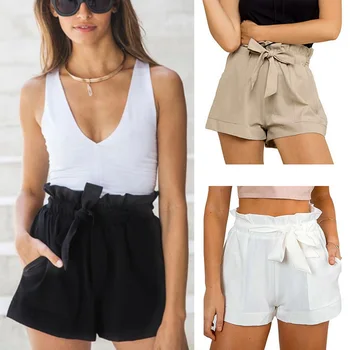 

Hot Women Lady Girl Shorts With Belt Polyester Fashion Casual Summer Clothing IE998