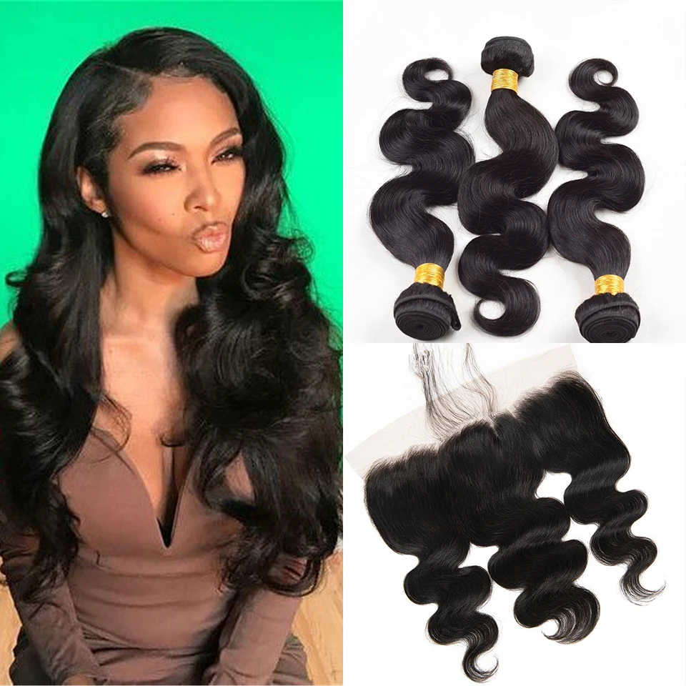 

Ace Lace Frontal with Bundles Body Wave Bundles with Closure Frontal Brazilian Human Hair Bundles with Frontal Human hair