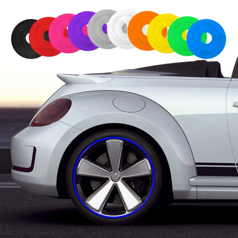 

8M/Roll Car Styling Wheel Rims Protector Decor Strip Rubber Moulding Trim IPA Rimblades Car Vehicle Color Tire Guard Line