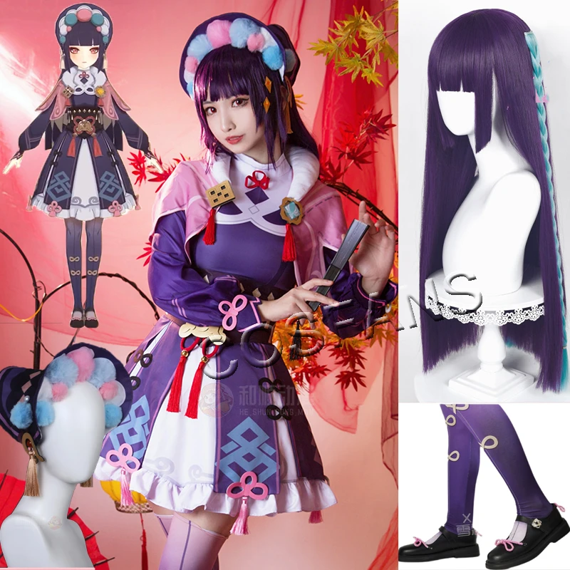 アニメ Genすねインパクトyunjinエレガントドレス可愛い制服コスプレコスチュームハロウィンパーティーロールプレイアウト女性用ウィッグシューズ アニメ コスチューム Aliexpress