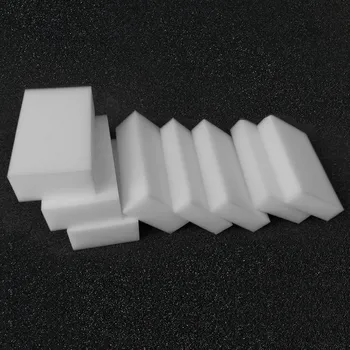 

100pcs Magic Sponge + Holder Adjustable Silicone Storage Cleaner Eraser Melamine Sponge Cleaner Eraser 100*62*20mm Grey Esponja