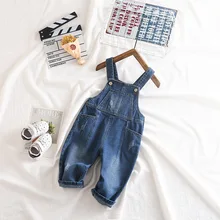 Ins2019 осенние новые стильные ковбойские подтяжки в южнокорейском стиле для детей универсальные штаны на подтяжках для детей от 0 до 4 лет можно открыть