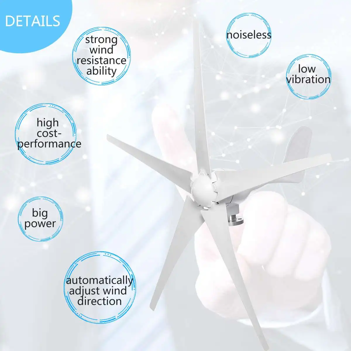 9000W Horizontal Wind Generator 12/24V 