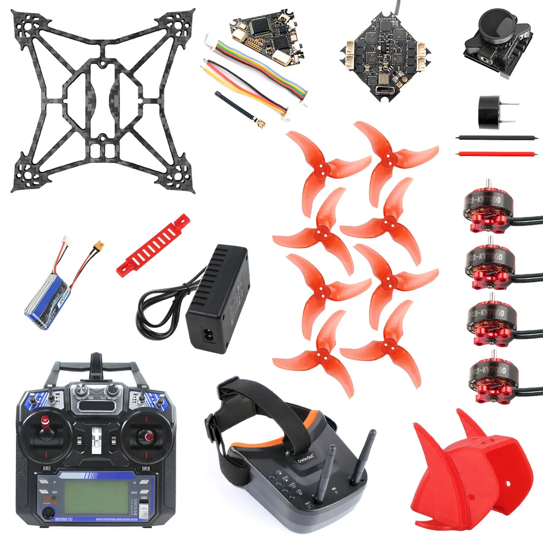 

JMT T100 DIY FPV Racing Drone Toothpick Full Kit w/ 1200TVL PAL / NTSC Cam/FS I6 Remote Controller/5.8G FPV LST-009 FPV Goggles