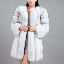 Новое зимнее пальто для женщин шуба из искусственного лисьего меха размера плюс для женщин стоячий воротник длинный рукав искусственный мех пальто меховой жилет fourrure