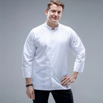 

2020 New Chef Jacket Mesh Fabric Breathable Short Sleeve Head Chef Uniform Cook Shirt Kitchen Restaurant Cafe Work Clothes