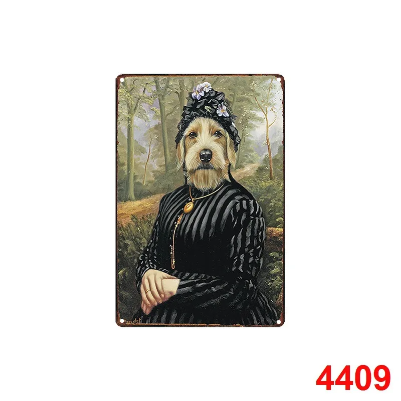4409 Потертое шикарное украшение в фермерском доме кошка и собака животное декоративное настенное украшение из металла винтажный домашний Декор Размер: 20*30 см - Цвет: 4409