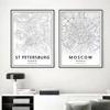 St Petersburg City Map Russia Canvas