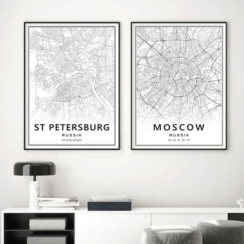 St Petersburg City Map Russia Canvas