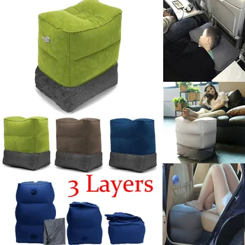 

Newest Hot Useful Inflatable Portable Travel Footrest Pillow Plane Train Kids Bed Foot Rest Pad 3 colors