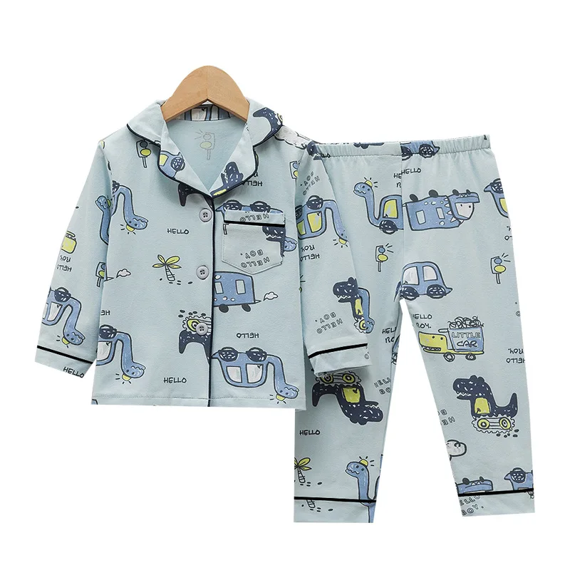 

SAILEROAD Children's Cute Dinosaur Pajamas For Girls Boys Cotton Home Wear Sets Kids Pijamas Long Sleeve Pyjamas Child Sleepwear