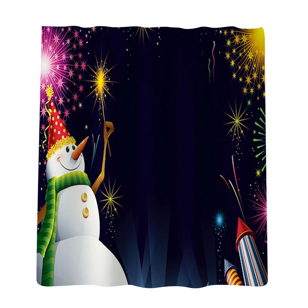 Christmas Shower Curtain Waterproof Polyester Mildew Proof Bath Curtains Shower Curtain Xmas Gift For Bathroom Home Hotel - Цвет: Firework
