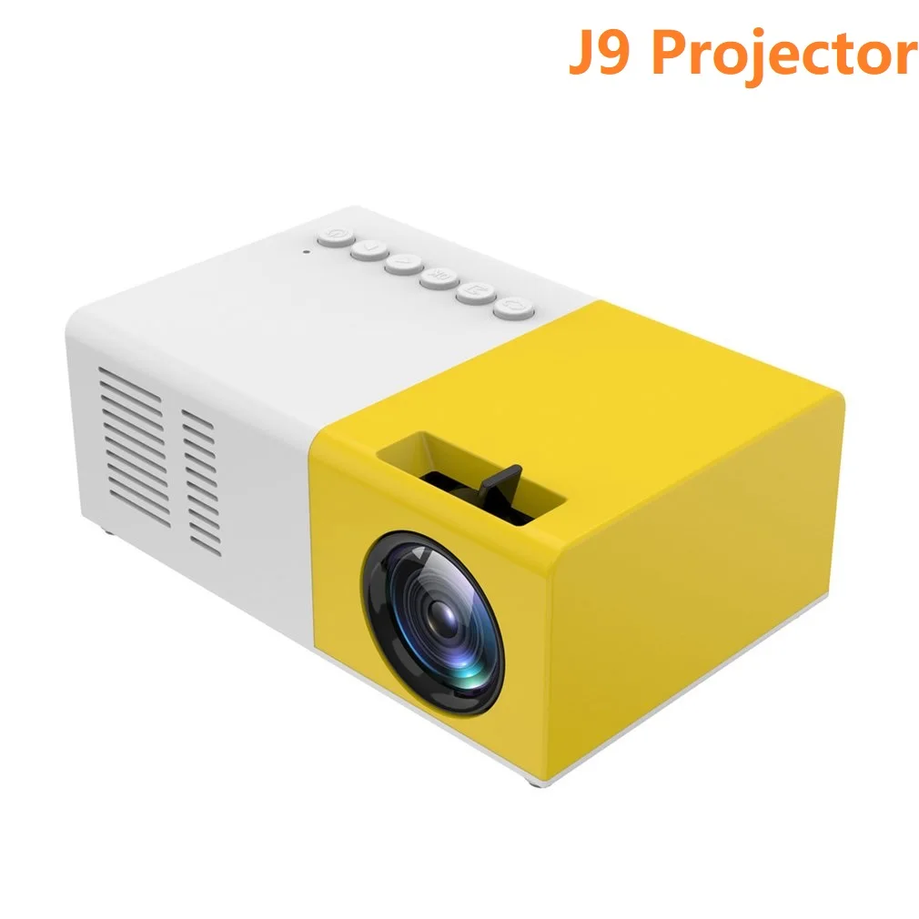 J9 portátil mini projetor 1080p mini casa projetor av usb sd tf cartão usb portátil bolso beamer com telefone pk yg300-0