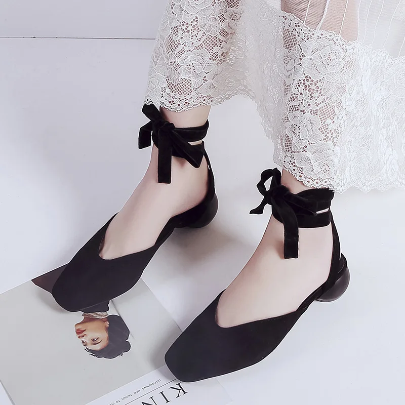 

Cross Straps Slipper Women's Outer Wear Korean-style New Style Lace-up Gladiator Sandals Summer Party Closed-toe Semi-high Heele