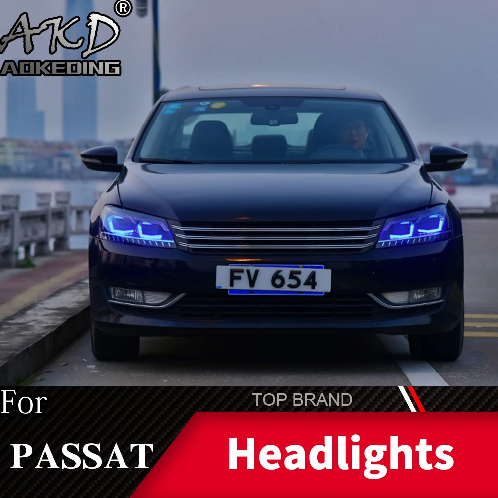 Фара для автомобиля VW Passat B7 2011- фары Противотуманные фары Дневные ходовые огни DRL H7 светодиодный Биксеноновая лампа автомобильные аксессуары